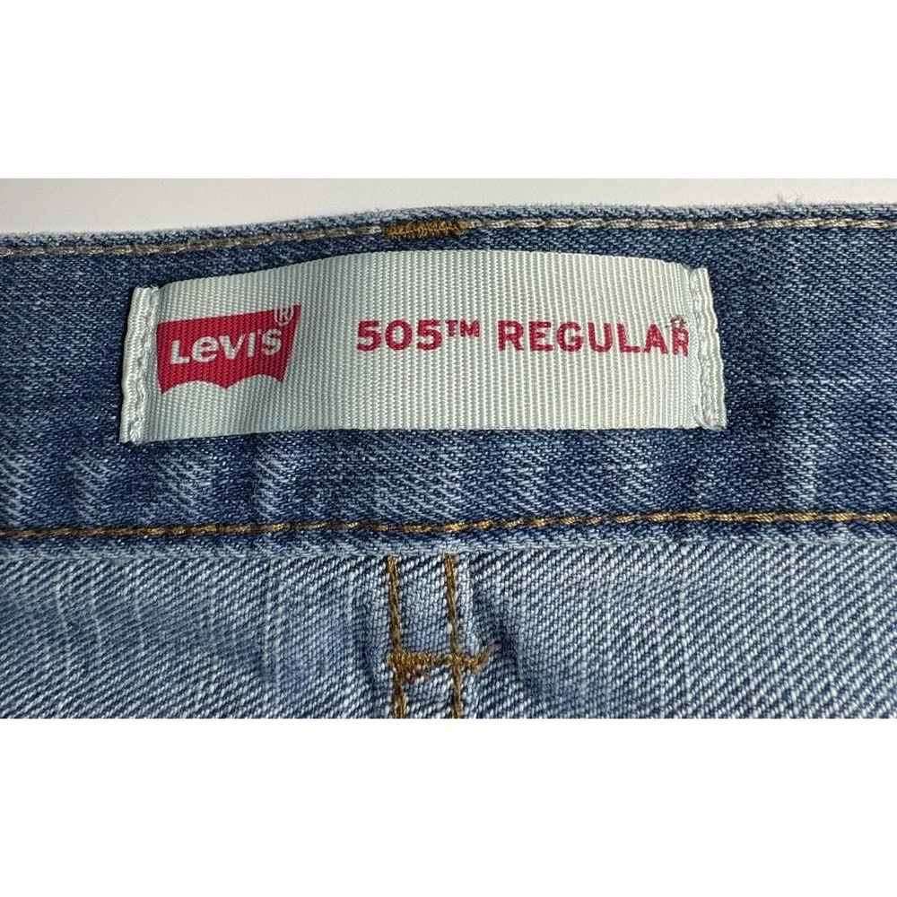 Levis Youth 505 regular blue‎ faded light straight leg denim jeans 18 reg 29/29
